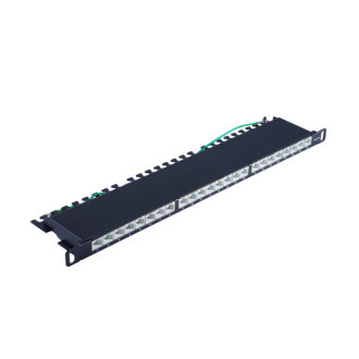 Slim Patchpanel Cat. 6A, 24 Port 0,5U, 19”