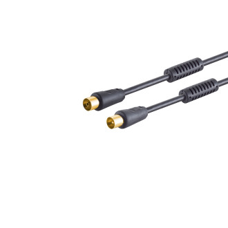 antenna cable w Ferrit gold pl.  100dB black 1m
