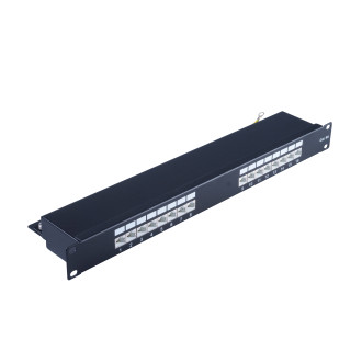 cat 6A 19" 1HE-Patchpanel, 500 MHz black 16Port