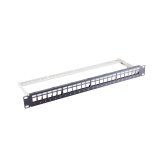 19" Keystone Panel, 24-way, 1U, STP, black