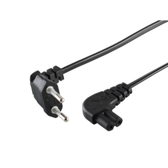 Euro Power Cord, angled, black, 1,5m