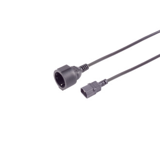IEC C14 adapter cable, CEE 7/3, 1mm², UPS, 0.3m