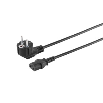 Power plug 90° - IEC socket, black, 1,8m