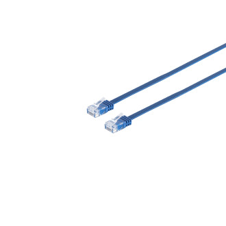 Patchcable Cat. 6 flat, U/UTP, blue, 10m