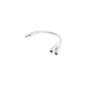 Headset Y-Adapter, TRRS plug, 3,5mm, CTIA, white