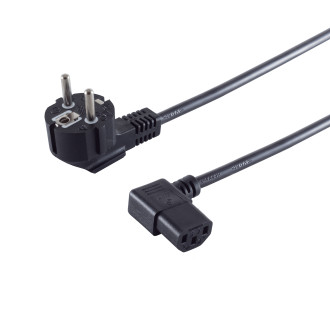 Schutzkontakt plug - IEC jack, angled, 1,8m