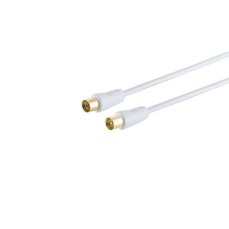 antenna cable, gold plated,  100 dB, white, 10m