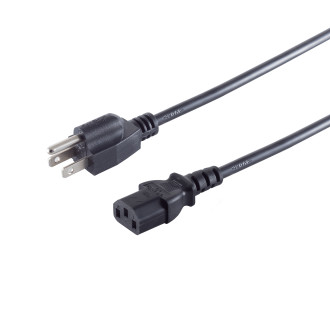 USA plug - IEC jack, black, 1.8m