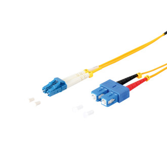 Duplex Patchcable LC/SC 9/125µ, OS1/OS2 ye 3,0m