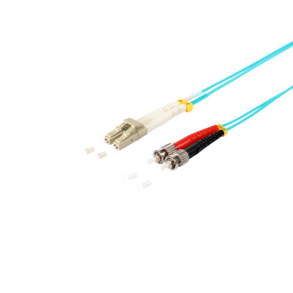 Duplex Patchcable LC ST 50 125µ OM3 aqua 1.0m