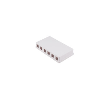 Keystone junction box, 6 port, white