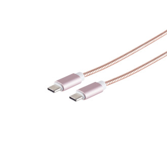 USB-C charging cable, PD, steel, rosegold, 1m