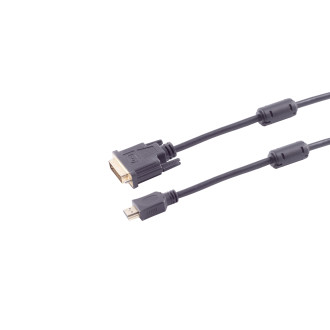 DVI-D adapter cable, HDMI-A plug, 2x ferrite, 3m