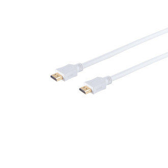 HDMI Cable, 4K, gold pl., white, 5m