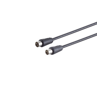 Antenna cable, 75dB, straight, black, 7.5m