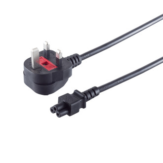 England plug - 3 pin socket C5, black, 1,8m