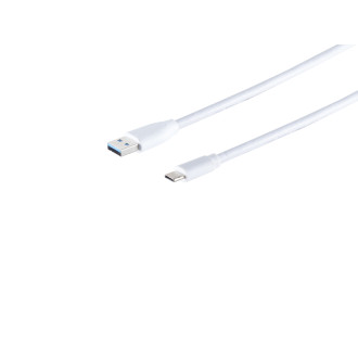 USB-A adapter cable, USB-C, 3.0, white, 3m