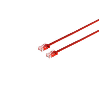 Patchcable Cat. 6 flat, U/UTP, red, 15m