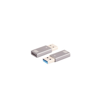 USB-A adapter, USB-C jack, 3.1, 10Gbps, metal