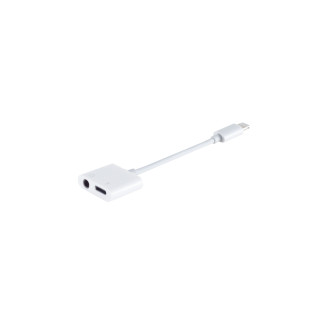 8-Pin AUX adapter, charge function, 3.5mm, white